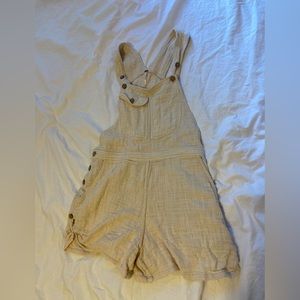 Free People XS Cream Overalls